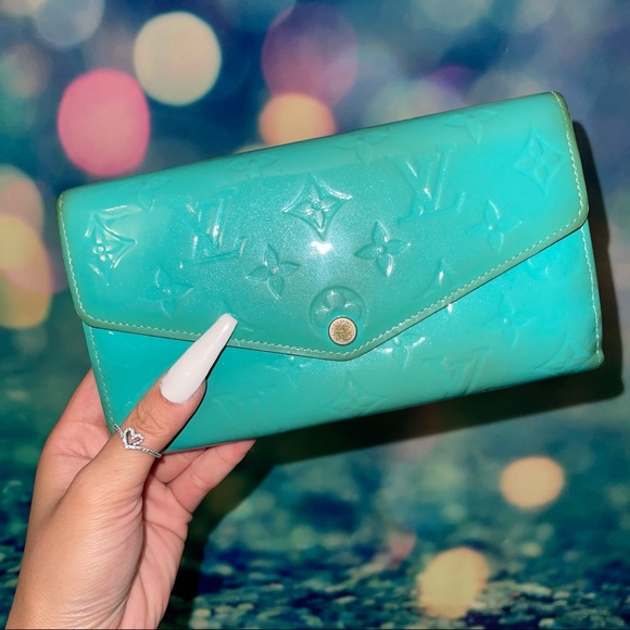 Turquoise Louis Vuitton Sarah Wallet Bleu lagoon - Picture 2 of 9
